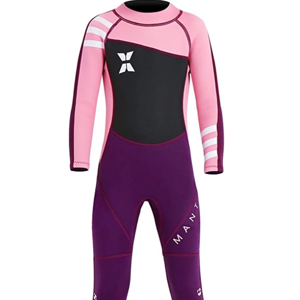 DIVE & SAIL Kids 2.5mm Neoprene Thermal Wetsuit Girls Pink L 6/7